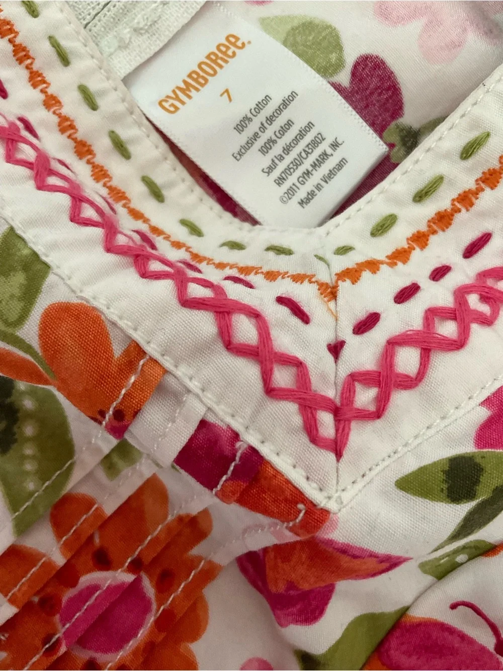 Gymboree Girls Floral Long-Sleeve Top - Pink & Orange